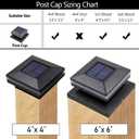 MAGGIFT 6 Pack Solar Post Lights, 15 Lumen Outdoor Post Cap Light for Fence Deck or Patio, Solar Powered Caps, Warm White High Brightness SMD LED Lighting, Lamp Fits 4x4, 5x5 or 6x6 Wooden Posts