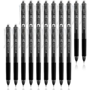 Vanstek 18 Black Retractable Erasable Gel Pens Clicker, Fine Point(0.7), Make Mistakes Disappear, Premium Comfort Grip, Black Ink for Planners, Note Taking and Crossword Puzzles