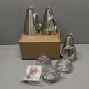 Brushed Nickel Pendant Lights Kitchen Island, Dining Room Light Fixtures Over Table 3 Pack with Silver Cone Metal Shade, Modern Farmhouse Small Chandeliers, Adjustable Cord Hanging Lighting for Sink