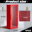 Zonon 1 Pcs 10lb Fire Extinguisher Cabinet Wall & Surface Mount 24-3/4 H x 10-1/4 W x 6-3/4 D 22 Gauge Steel Fire Extinguisher Box Case Extinguishers Holder with Handle for Indoor Outdoor (Red)