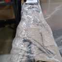 SMUG 10FT 3-Tier Solar Patio Umbrella with 32 LED Lights, Outdoor Umbrellas with Push Button Tilt and Crank, Tilting Table Umbrella with 8 Sturdy Ribs for Market, Beach, Pool, Garden, Deck, Backyard, Terrace, Restaurant, UV Protection, Khaki