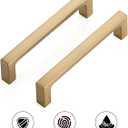 Ravinte 10 Pack Solid 4 Inch Square Cabinet Handles Champagne Bronze Pulls for Drawers and Kitchen Cabinets - Hardware Handles
