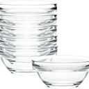 Iyulania 1.5 oz Clear Glass Bowl, Mini Prep Dish for Salt and Spices, Dishwasher and Microwave Safe, Stackable, Set of 6