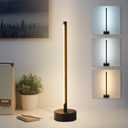 KARTOOSH Cordless LED Table Lamp, Battery Operated Portable Desk Lamp,Dimmable/3 Color/Memory Function,Modern Rechargeable Table Light for Living Room,Bedroom,Bedside,Black (17.5"D x 3.5"W x 4.7"H)