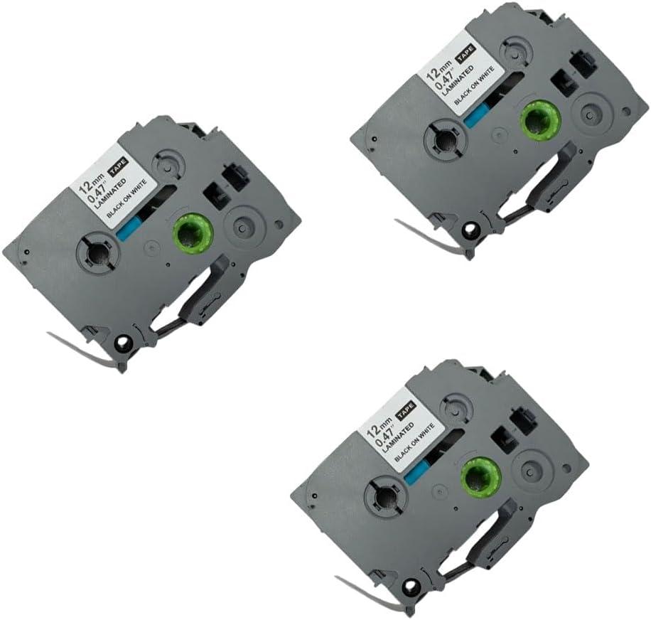3-Pack 12mm 0.47" Laminated White Label Maker Tape Refill  Replacement for Brother TZE2312PK TZe-231 TZ-231, Compatible with Brother P-Touch Label Maker PT-D210 PT-H110 PT-D220 PT-D400