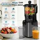 Juicer Machines with 5.8" Large Chute, 2-in-1 Cold Press Juicer for Whole Vegetables Fruits 400W, Masticating juicer Easy to Clean Juice Extractor Machine for Making Nut Mike, Juice, Premium Gray