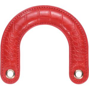 uxcell U-Shaped Leather Bag Handle Replacement Leather Purse Handles with Iron Grommets for Clutch Bag, Handcrafted Bag Accessories, (Red)