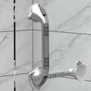 16.5inch Suction Bath Grab Bar with Indicators, Balance Assist Bathroom Shower Handle, Silver/GreyPack of 2