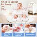 Inflatable Baby Seat for Babies 3-36 Months，[Squeaky Sound & Anti-Fall Design] Inflatable Chair with Sound-Making Ears, Baby Seat for Sitting-Up Practice, Built-in Air Pump (Ear Bear)