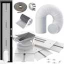 95" Sliding Door AC Vent Kit with 5.9"AC Hose Filter Screen & Weather Stripping Universal 5.0/5.9 Inch Coupler for Window/Sliding Glass Door Portable AC Energy Saving Airtight Seal Pancel