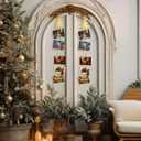 Christmas Card Holder with Over Door Hooks 23.62 Inches Christmas Metal Hanging Picture Display Decorative Wall Photo Display for Window Xmas Tree Decorations Ornament