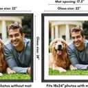 Americanflat 22x28 Poster Frame with Polished Plexiglass - Use as 18x24 Frame with Mat - Hudson Collection - Wide Picture Frames for Wall Display - Black