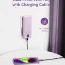 VEGER Portable Charger with Built-in AC Plug and Cables, All in One 10000mAh Ultra Slim Power Bank Travel Essentials, Fast Charging Battery Pack Compatible with iPhone, Samsung, Android (Purple)