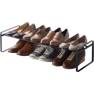 YAMAZAKI Home Frame Adjustable Shoe Rack - Spacesaving Storage Solution, 7" - Steel - Holds Up to 4 Pairs of Shoes Per Shelf