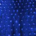 Dazzle Bright Christmas Net Lights, 360 LED 12FT x 5 FT Green Wire Waterproof Connectable String Lights with 8 Modes, Christmas Outdoor Light for Bushes Garden Party Wedding Holiday Decoration (Blue)