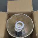 Navy Blue Small Table Lamp, Mini Bedroom Lamps for Bedside Nightstand, Rattan Shade Small Table Lamps for Small Spaces for Kitchen Counter, Bookshelf, Home Office, Living Room, Dorm (On/Off Switch)