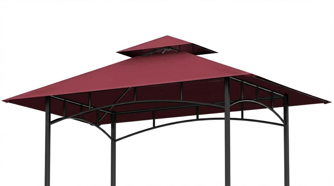 OIPUNSHLE Grill Gazebo Replacement Canopy Top, 5'x8' Top Double Tiered Replacement Canopy Roof, Grill Shelter Cover Roof Fit for Gazebo Model L-GG001PST-F (Grey)