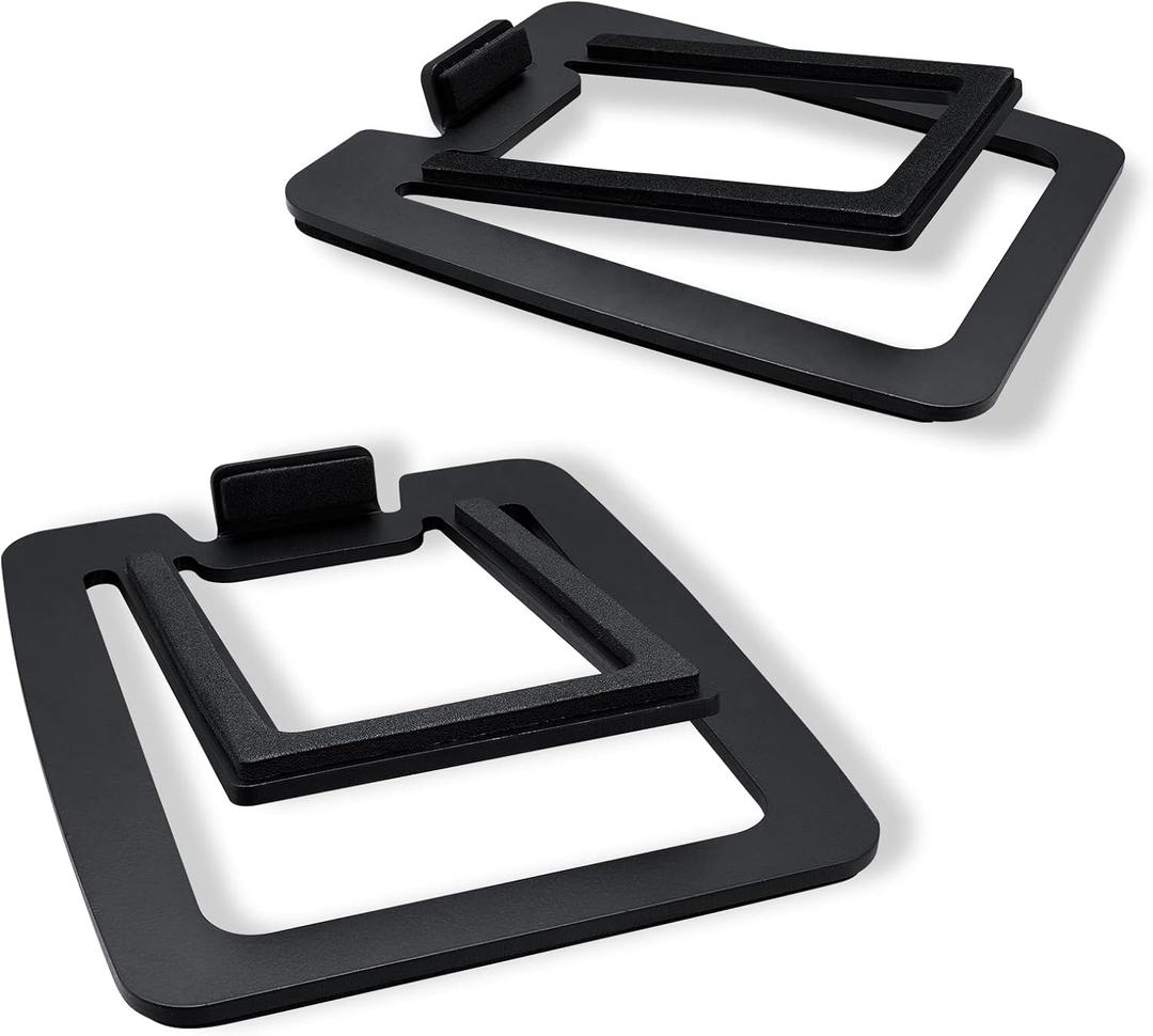 SW601 Metal Desktop Speakers Stands for Compact 2''-3'' Speakers, Tilted Steel Damping Foam Padding for Computer PC Tabletop Monitor Speakers, Recommended for SW208 Black (Pair)
