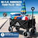 Beach Wagon with Big Wheels for Sand | Beach Cart for Sand | Collapsible Heavy Duty Beach Wagon for Kids, Camping & Outdoor | All Terrain Folding Cart | Haulwell | Black