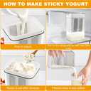 Greek Yogurt Strainer,1100ml Yogurt Strainer Separator,Yoghurt Maker with Fine Mesh Bag & Lid for Thick Greek Yogurt, Soybean Milk,Berries,Soup,Fruit Juice,Coffee(White,Size:10.8 * 9 * 17.6cm)