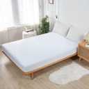 Kingnex Waterproof RV Short Queen Mattress Protector for 60x75 RV Queen Camper Bed Smooth Top Fitted Sheet Style Matress Cover