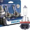 Philips Automotive Lighting H11 Vision Upgrade Automotive Replacement Headlight Bulb, for High Beam, Low Beam, and Fog Positions (Pack of 2) (White)