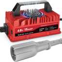 15 Amp Golf Cart Charger for 48 Volt Club Car DS & Precedent Lead Acid Battery with Upgraded 3-Pin Round Plug