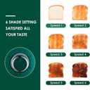 Roter Mond 4 Slice Toaster Retro Stainless Steel with Bagel Defrost Cancel Function, 6 Browning Settings, Extre Wide Slot and Removable Crumb Tray, Green, ST033