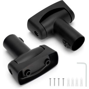 2pcs Shower Curtain Rod Bracket, Zinc Alloy Single Swivel Flange, Easy Installation Heavy Duty Black