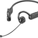 Open Ear Headphones with Mic,20H Bluetooth Headset with Microphone,5.4 Bluetooth Headphones with Noise Cancelling Mic,IPX5 Wireless Headset with Mic for Work,Zoom,Workout, Driving, Call