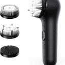 Premium Facial Cleansing Brush,Waterproof Face Scrubber,Spin & Sonic Modes with 3 Intensities,Magnetic 3-Head System for Deep Pore Cleaning, Gentle Exfoliation & Sensitive Skin Care - for Women & Men (Black)