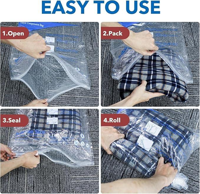 Meiqihome Vacuum Storage Bags Jumbo Size 7 Packs