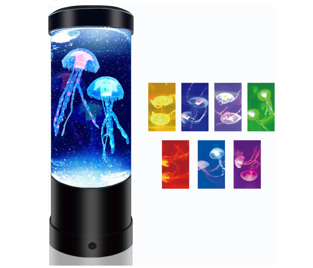 Jellyfish Lamp,7 Color Changing Night Light,USB/Battery Jelly Fish Light Lamp,Aquarium Light Desk Lamp for Home Room Bedroom Office,Jellyfish Tank Table Lamp Present Decor for Girls Boys Kids Adults