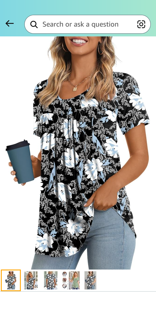 LONGYUAN Womens Tunic Tops 2025 Short Sleeve Shirts Summer Casual Tee Comfy Blouses, 3XL