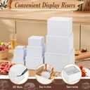 10 PCS Buffet Risers, Large Food Risers for Buffet Table, Food Display Risers for Party, White Acrylic Boxes Dessert Table Display Set, Risers Display Stands (Size 10" 9" 8" 7" 6" 5" 5" 4" 4" 3", White)