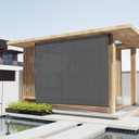LOVE STORY Outdoor Roller Shade 8'(W) * 8'(H) Exterior Patio Blinds Roll up for Gazebo Deck Backyard, Dark Grey