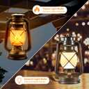 4 Pack Battery Powered Bronze LED Vintage Lanterns with Remote Control | 2 Lighting Modes with Dancing Flame, Waterproof Outdoor & Indoor Lights Decor for Garden, Porch, Patio, Pathway & Camping