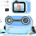 Mafiti Kids Waterproof Camera Underwater Camera 10FT with 32GB Card Gifts for Boys Floatable Pool Toys for Kids Age 4-12 26MP Photos 1080P HD Videos Children Selfie Digital Camera Blue