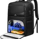 MATEIN Work Backpack with Lunch Compartment, Waterproof PU-coated Meal Prep Backpack for Men with Cutlery Pocket, Large 17 Inch Laptop Back Pack with USB Port, Insulated Cooler Bag for Office Picnic