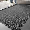 LUMI Ultra Thin Door Mat Indoor Entrance, Washable Entryway Mat with Non Slip Rubber Backing, Stain&Fade Resistant Doormat for Floor, Hallway, Porch, 24"x36", Grey Dot