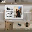 Sister Memorial Picture Frame, I Will Hold You in My Heart Remembrance Wooden Photo Frame Gifts for Loss of Sister, 4x6 inch Photo