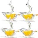 New Acrylic Manual Lemon Slice Squeezer, Portable Transparent Fruit Juicer, Elegance Bird Shape, Hand Juicer for Orange Lemon Lime Pomegranate (4Pcs) (4Pcs)