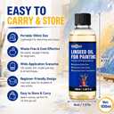 Linseed Oil for Painting, Refined Linseed Oil 100ml, Oil Paint Thinner and Medium for Artists, Enhance Paint Flow and Add Transparency & Natural Gloss for Blending and Glazing