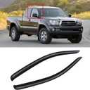 Window Visor for 2005-2015 Toyota Tacoma Access/Extended Cab, Rain Guards Shields Vent Deflector Shade Wind Dark Smoke 2006 2007 2008 2009 2010 2011 2012 2013 2014, Tape-On, 2PCS