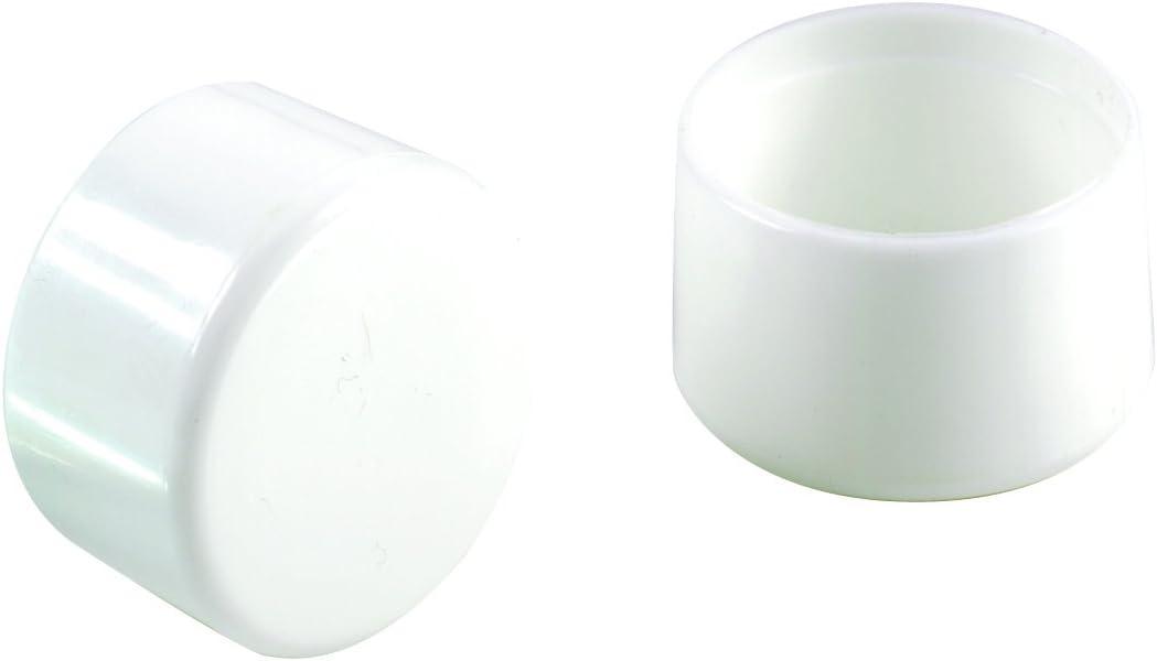 Shepherd 1-1/4" Round Noise-Reducing Plastic Slip-On Chair Leg Tips, Nonslip Protective Furniture Leg Caps for Chairs, Stools, and Tables on Carpet or Hard Surfaces, Set of 4, White