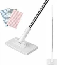 Snap Grip Mini Mop,2026 Upgraded Zero Touch Snap Grip Mini Mop,Cloth Changing MiniMop,Automatic Hands Free Push Pull Handle,Includes 1 MiniMop & 5 Reusable Cloths