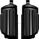 Motorcycle Mini Floorboards Foot Pegs Black - Compatible with Harley Touring Road King Street Glide Softail Dyna Sportster XL883 XL1200 - Wide Male Mount Footrests Pedals
