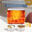 Electric Heated Lunch Box for Adults, 2.4L Portable Fast Heating Lunch box with 4 pcs-Food Container,110v Double Steam Electric Food Warmer for Work, Travel, Vegetarians