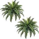 FOREST PRINCE 35" Ferns Artificial Bush Plants Large, 2 Artificial Boston Ferns with 39 Fronds for Outdoors Home Decor
