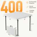 36" Folding Table, Portable Square Folding Card Table with Carrying Handle, Heavy Duty Plastic Foldable Event Table for Camping, Picnic, Party, Crafting, Outdoor and Indoor Use, White, 36inch-1 Pack
